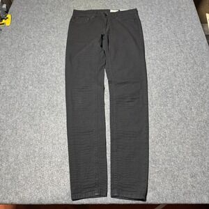 All Saints Jeans Black Mast Croc Texture Low Rise Skinny Fit Size 26 Grunge Punk